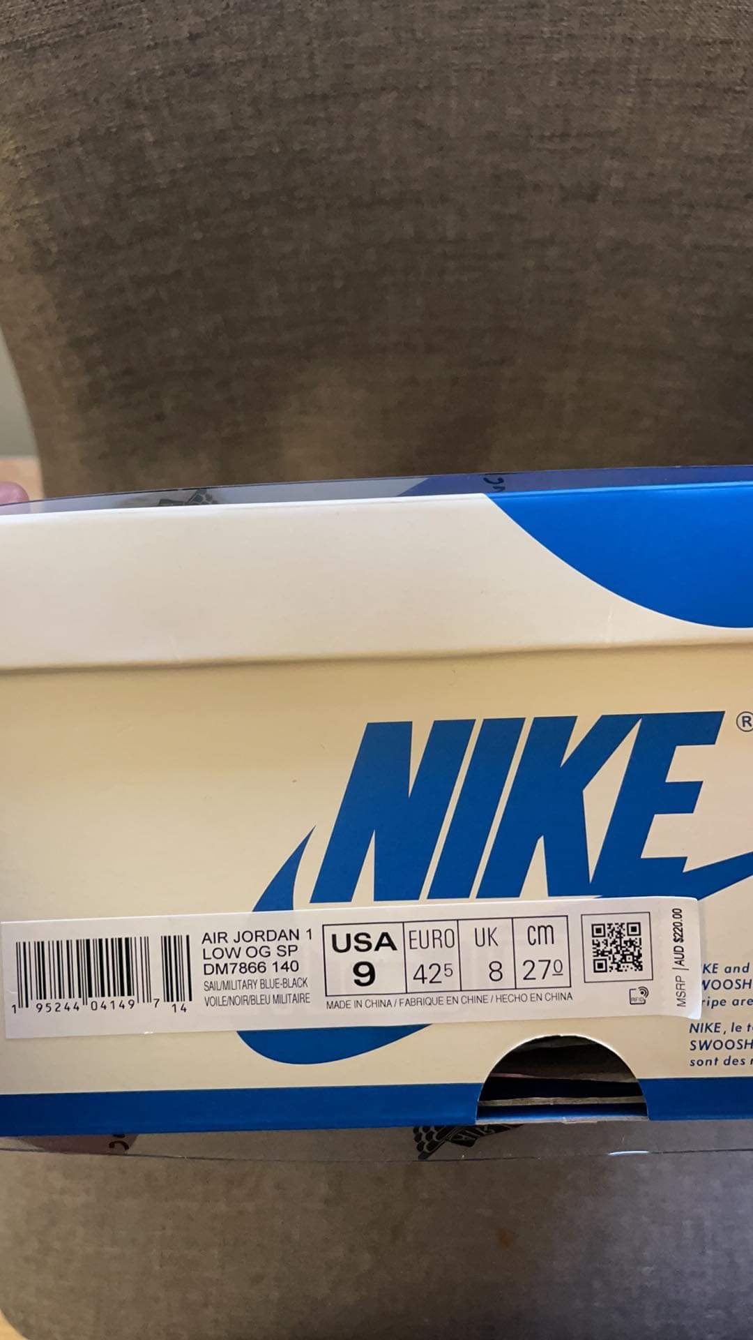 Jordan 1 Low OG Fragment x Cactus Jack size 9 DS