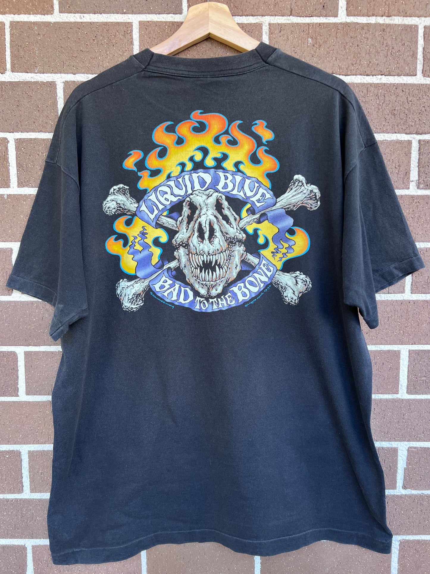Bad to the bone XL tee on Liquid blue tag