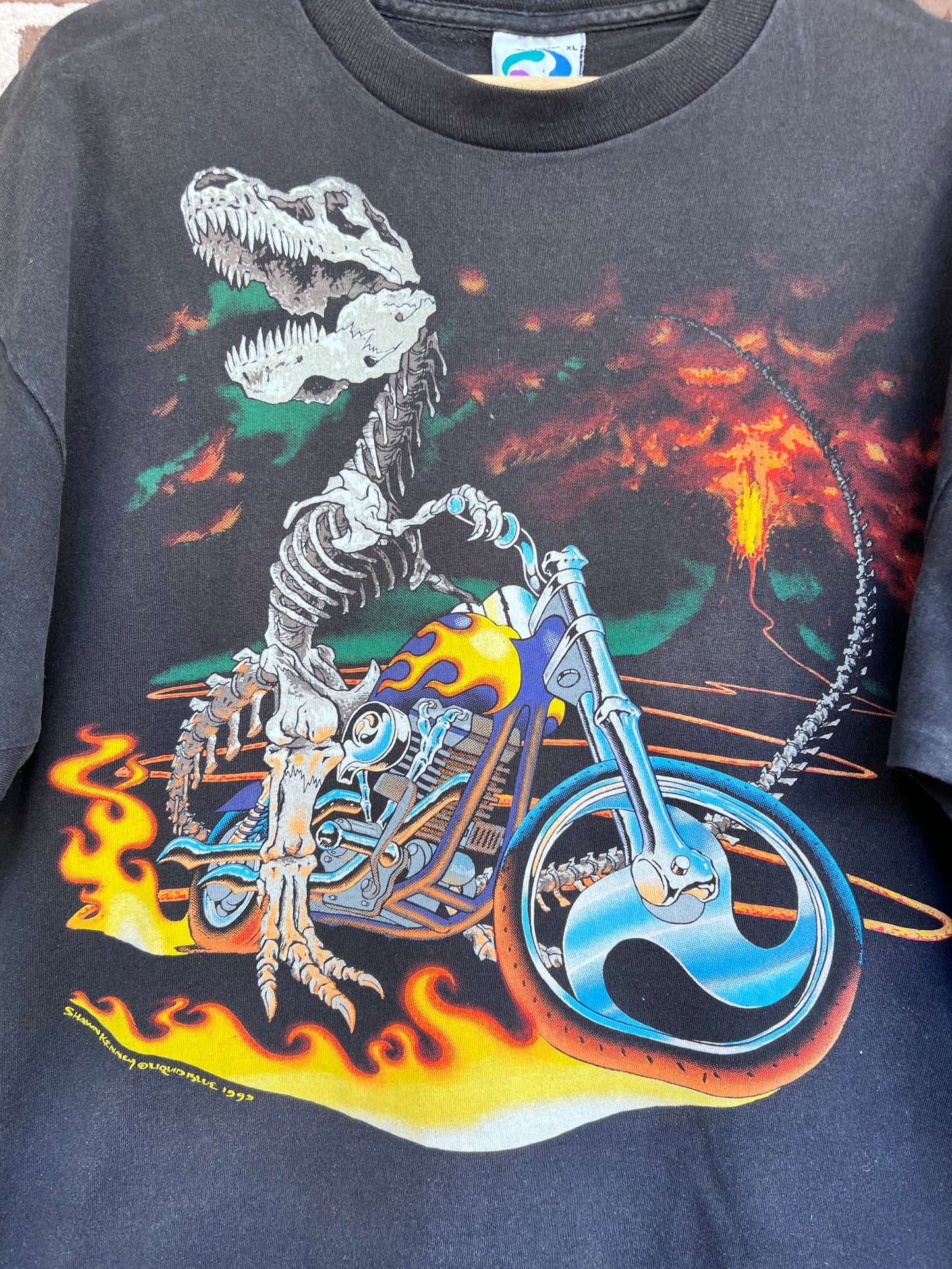 Bad to the bone XL tee on Liquid blue tag