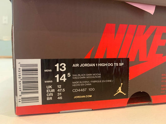 Jordan 1 High OG Travis Scott Mocha size 13